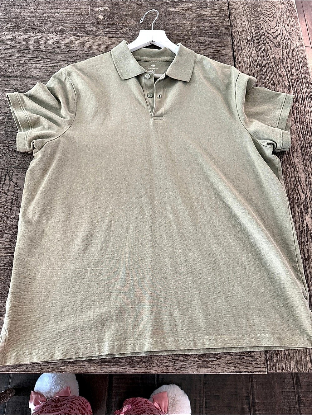 H&M Regular Fit Polo Shirt in Green Size XL